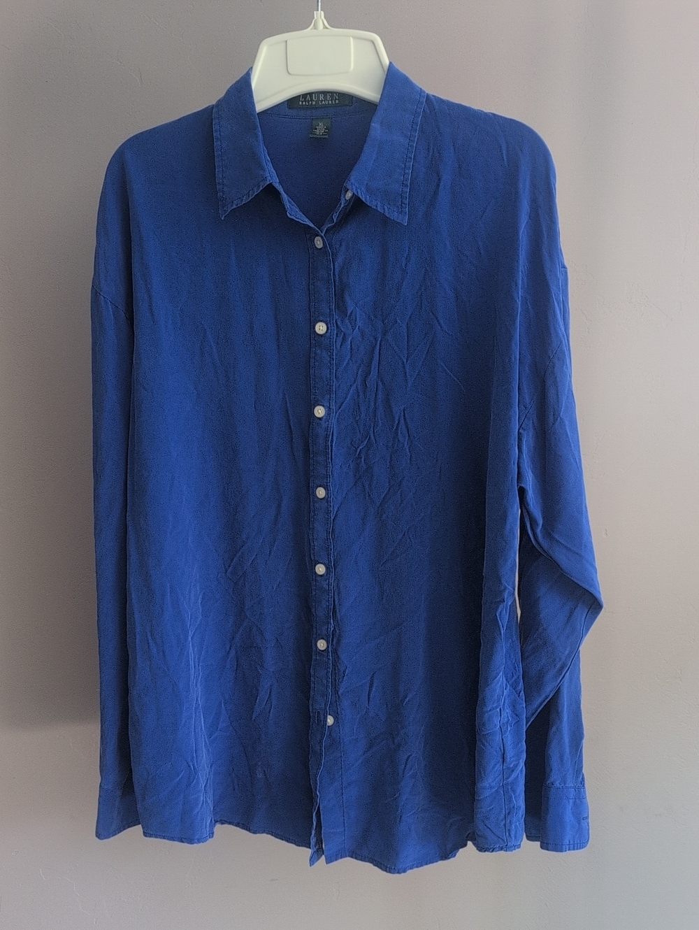 Lauren Ralph Lauren 100% Silk Extra Large Button Down
